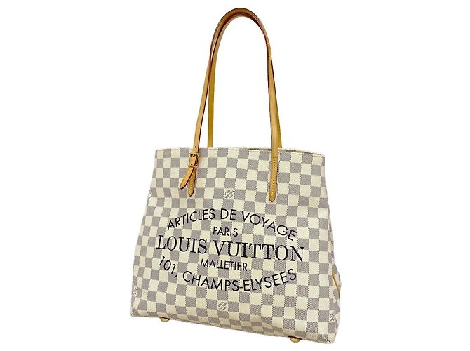 Saco Cabas MM Louis Vuitton Damier Azur Branco