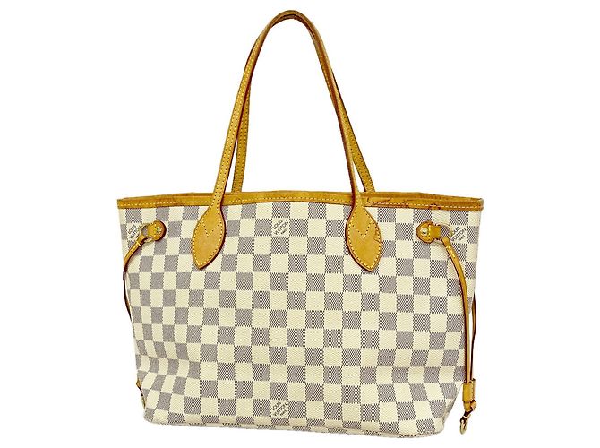 Sac cabas Louis Vuitton Damier Azur Neverfull PM Blanc