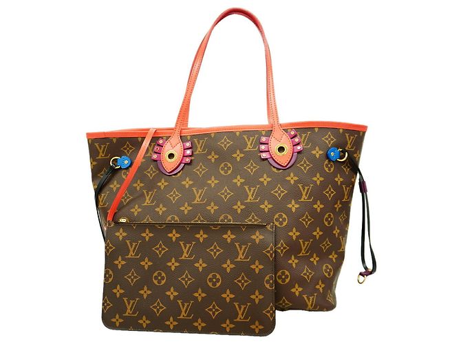 Saco Tote Louis Vuitton Monogram Totem Neverfull MM Marrom