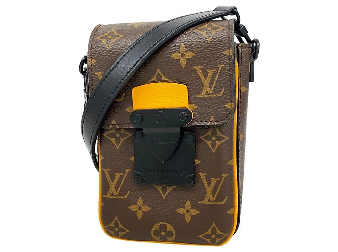 Sac à épaule Louis Vuitton Monogram Macassar S-Lock Marron