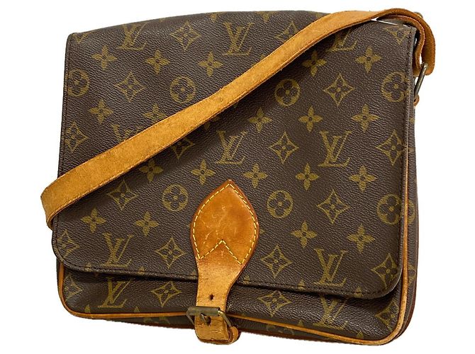 Borsa a tracolla Louis Vuitton Monogram Cartouchiere GM Marrone