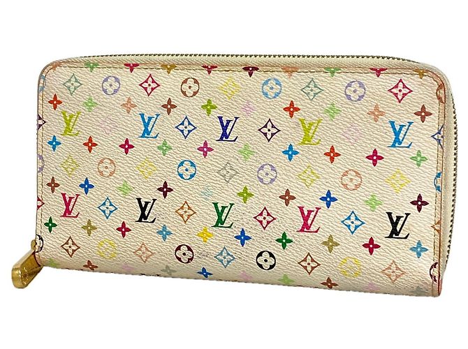 Louis Vuitton Monogram Multicolor Zippy Wallet Pink White