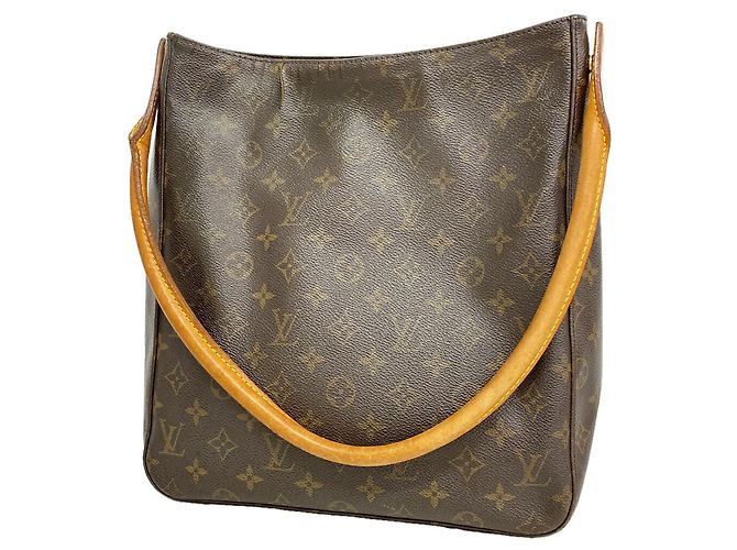 Sac à épaule Louis Vuitton Monogram Looping GM Marron