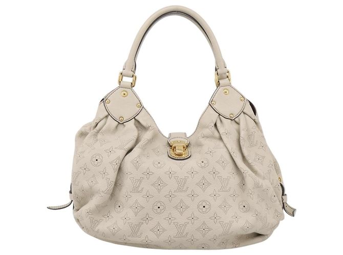 Louis Vuitton L Hobo Mahina Leather Beige