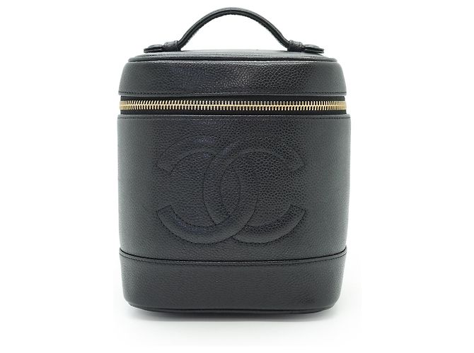 Chanel Borsa Vanity Verticale in Pelle Caviar Nero