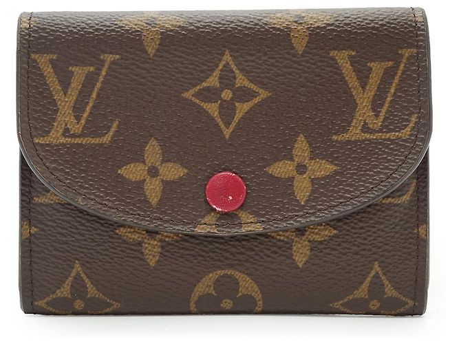 Louis Vuitton Porta-moedas Monogram Rosalie Compact Wallet Marrom Vermelho