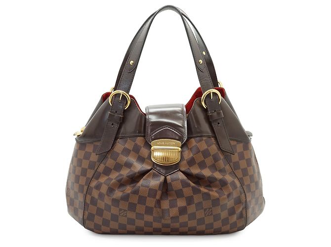 Louis Vuitton Damier Ebene Sistina GM Marron Rouge