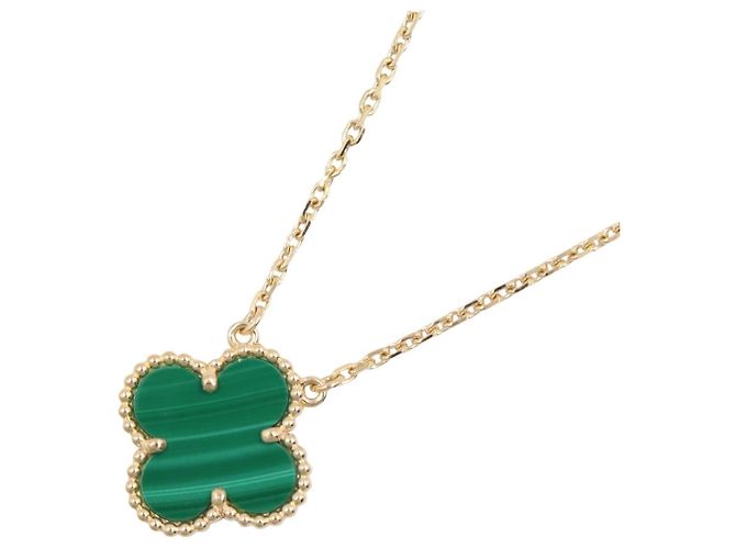 Collana Van Cleef & Arpels Vintage Alhambra Malachite D'oro Verde