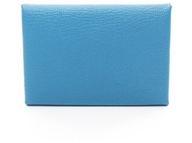 Hermès Hermes Calvi Duo Verso Wallet Blue Green