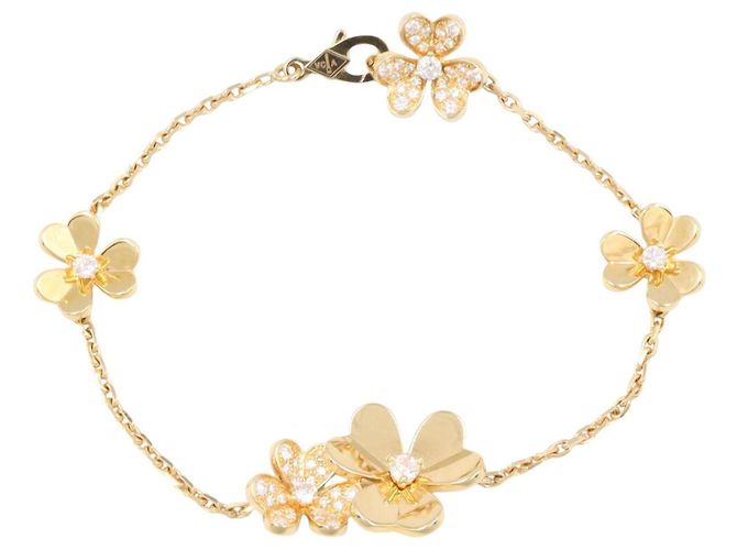 Pulsera Van Cleef & Arpels Frivole Diamantes 5P Dorado