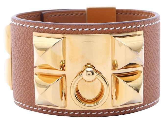 Hermès Braccialetto con Charm Hermes Collier de Chien Marrone D'oro