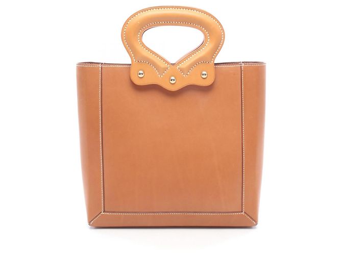 Hermès Sac à main vintage Hermes en cuir marron