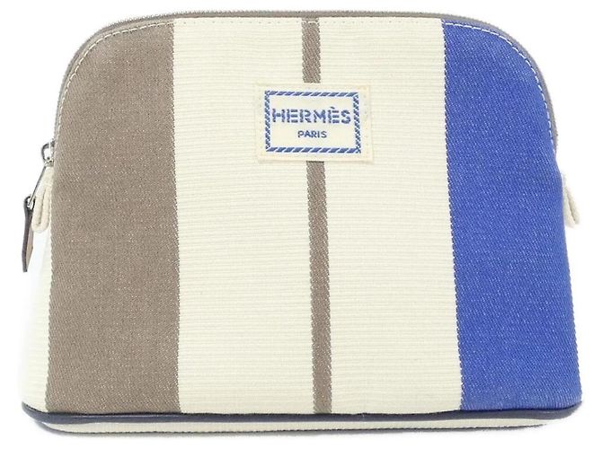 Hermès Bolsa de mão Hermes Bolide Rayures Rocabar MINI Azul Taupe
