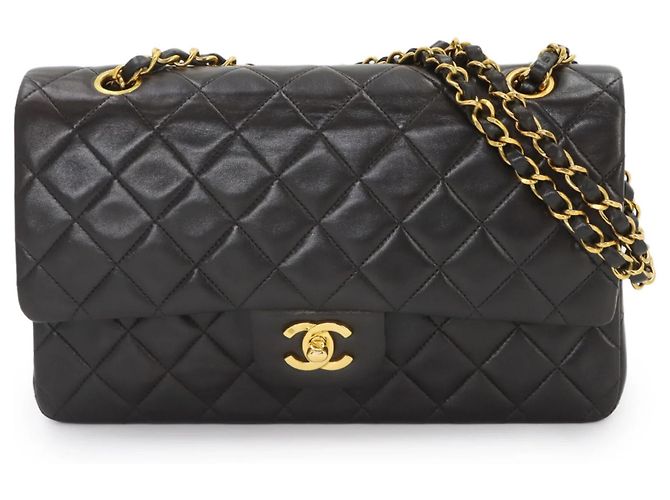 Chanel Matelasse 25 Chain Shoulder Handbag Black