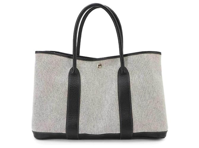 Hermès Sac à main cabas Hermes Garden 36 PM Marron Noir
