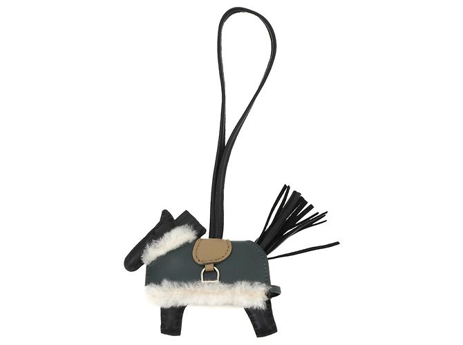 Hermès Hermes Rodeo Robeo Pluch PM Accessory Bag Charm Noir Beige Vert clair