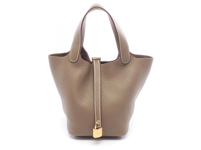Hermès Sac à main Hermes Picotin Lock PM Marron Taupe