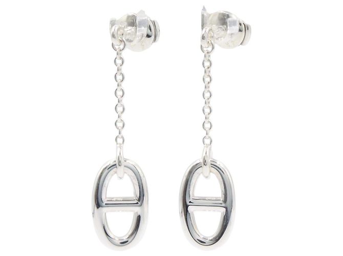 Hermès Pendientes de botón Hermes Farandole Plata