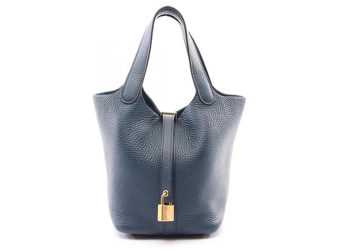 Hermès Borsa Hermes Picotin Lock PM in Navy Blu navy