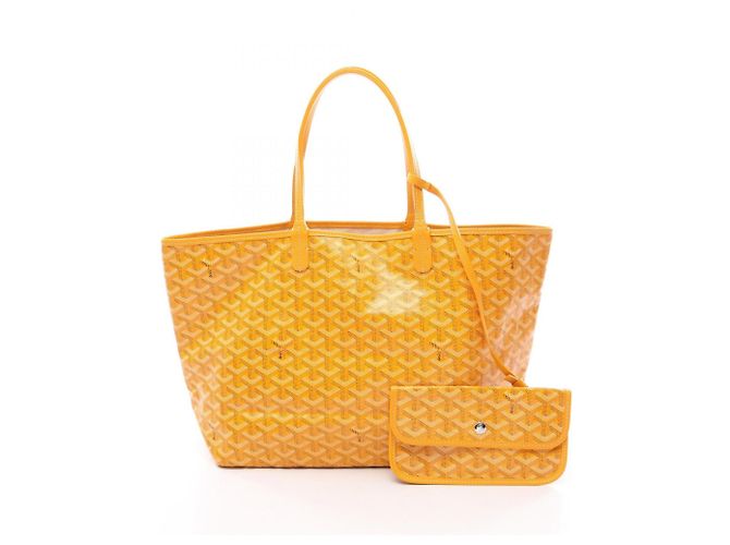 Saco Tote Goyard Saint Louis PM Marrom Branco Amarelo