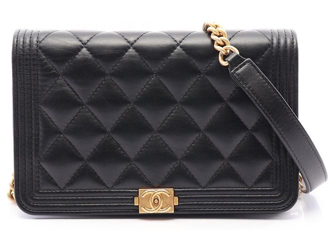 Borsa a tracolla Chanel Boy Matelassé Nero