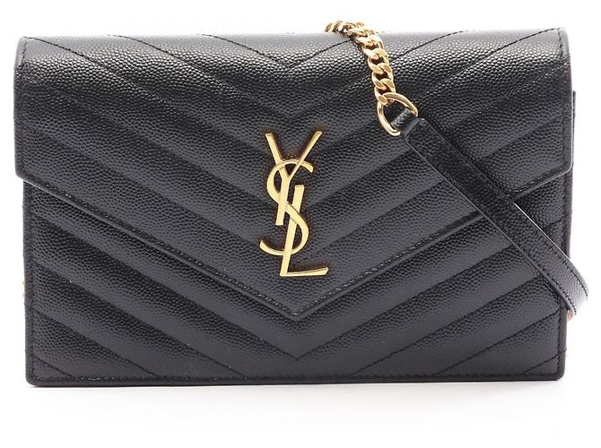 Sac Enveloppe Monogramme Yves Saint Laurent Noir