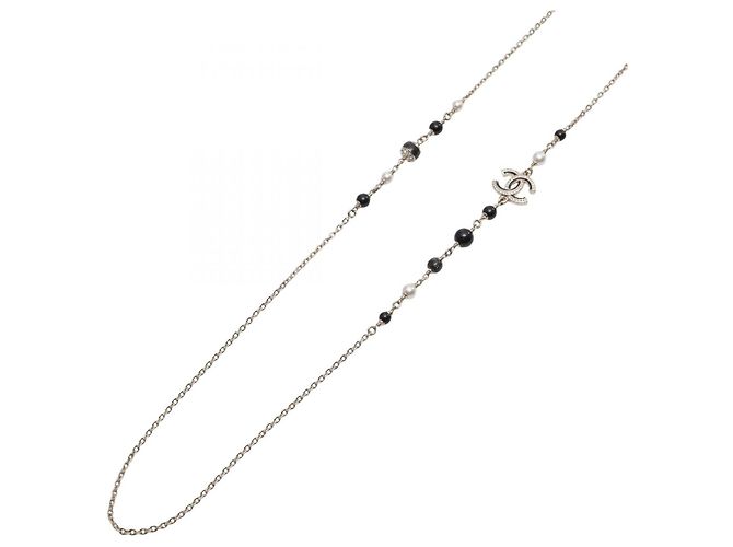 Collana Chanel C25B Coco Mark Nero Bianco D'oro