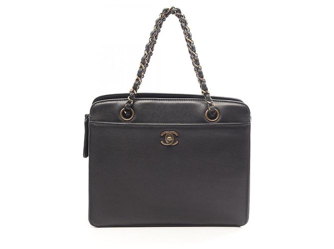 Bolsa Chanel Coco Mark Antique Gold Hardware Preto