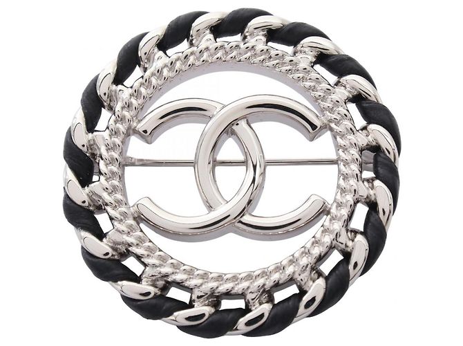 Broche Chanel Coco Mark Circle Negro