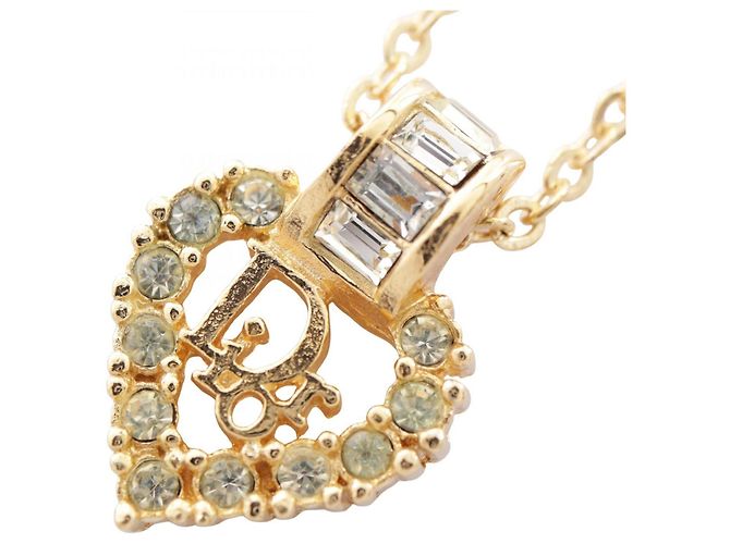 Christian Dior Halskette mit vergoldetem Herz-Logo Golden