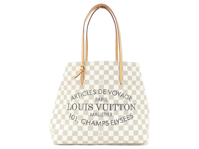 Bolso Louis Vuitton Damier Azur Cabas MM Blanco Azul