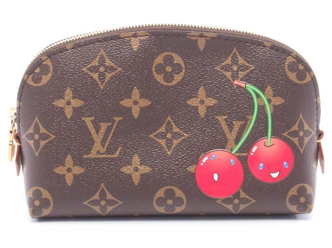 Louis Vuitton Monogram Cherry Pochette Cosmetic PM Marrone Rosso Multicolore