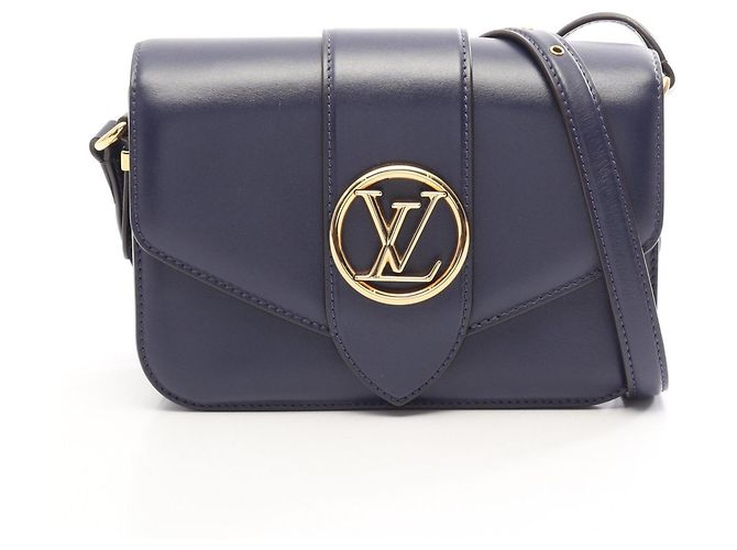 Borsa a tracolla Louis Vuitton in pelle blu navy