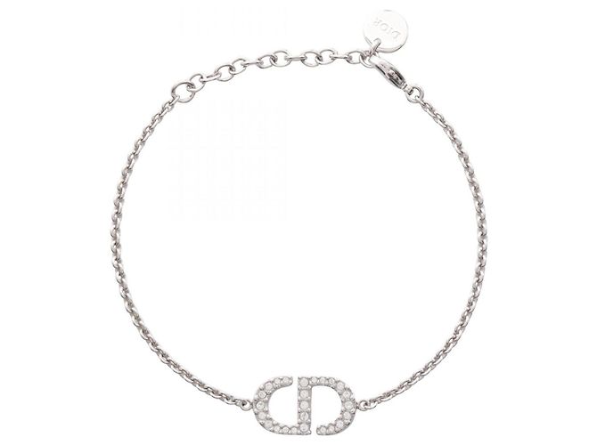 Christian Dior CD Logo Charm Armband Silber