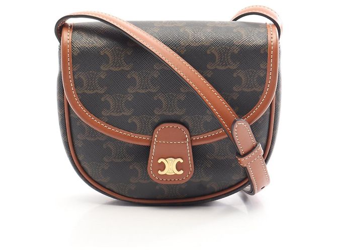 Céline Borsa a tracolla Celine Triomphe Mini Buzas Marrone Nero