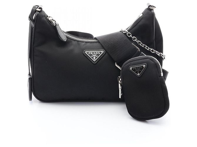Bolsa de Ombro 2-Way Prada Re-Edition 2005 Preto