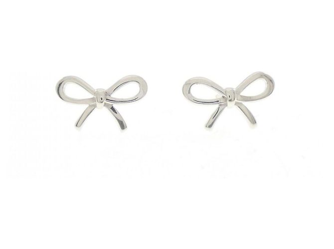 Autre Marque Tiffany Bow Stecker-Ohrringe Silber