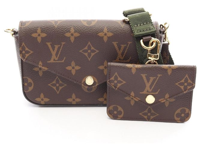 Borsa a tracolla Louis Vuitton Multi Pochette Felicie Marrone Verde