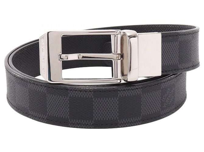 Louis Vuitton Ceinture Seattle Damier Graphite Reversible Belt Schwarz