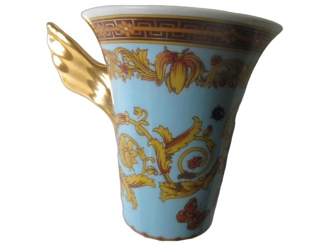 Rosenthal x Versace Le Jardin de la Medusa Cup White Blue Golden