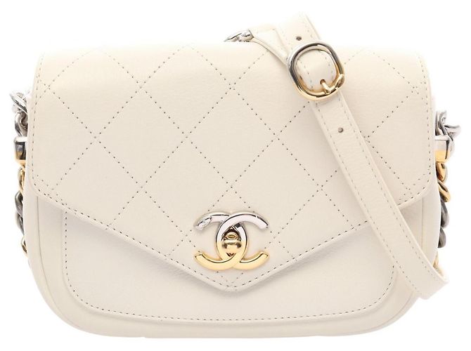 Bolsa de Ombro Pequena Chanel Matelassé Branco