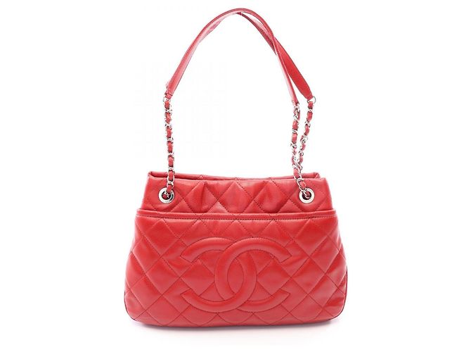 Bolso Tote Chanel Matelassé rojo Roja