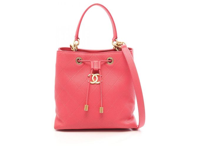 Borsa a tracolla 2-Way Chanel Matelassé Bucket Rosa