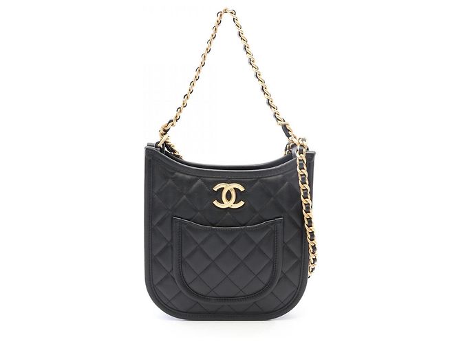 Borsa a spalla 2-Way Chanel Matelassé Hobo Nero