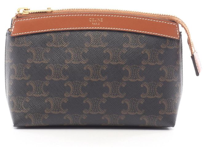 Céline Celine Triomphe Handtasche Pouch Braun Schwarz