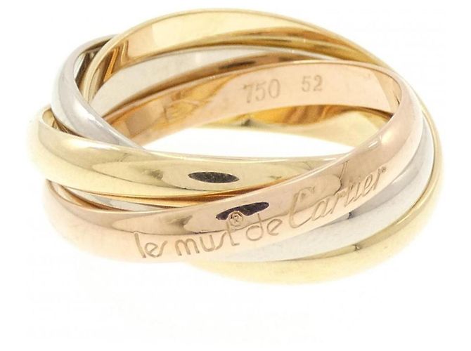 Anello Cartier Trinity in oro rosa bianco e giallo D'oro