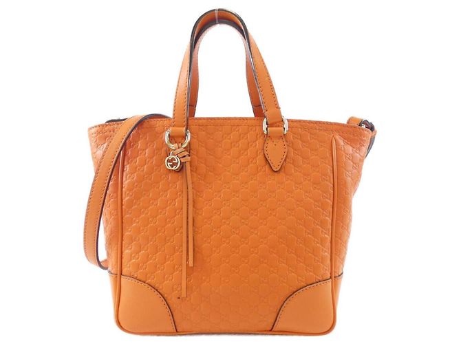 Bolsa de Mão Gucci Micro GG em Couro Laranja
