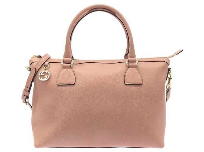 Bolsa de mão Gucci em couro rosa
