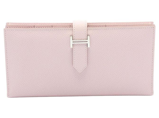 Hermès Hermes Bearn Soufflet Bi-fold Long Wallet in Pink Epsom Leather
