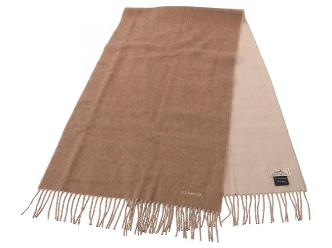 Hermès Hermes Recto Verso Cashmere Stole Brown Beige